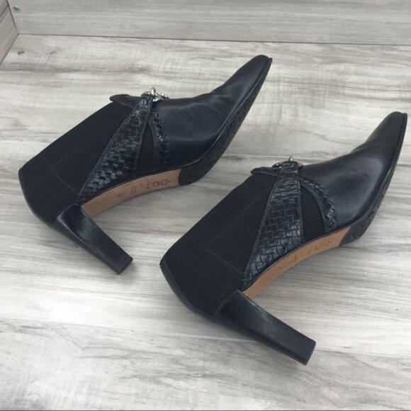 Brighton Heel Booties Women's 8 Rizzo Black Leather Shooties Ankle boots - Picture 6 of 8